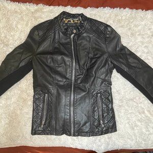 Black Rivet Faux Leather Jacket SIZE S
